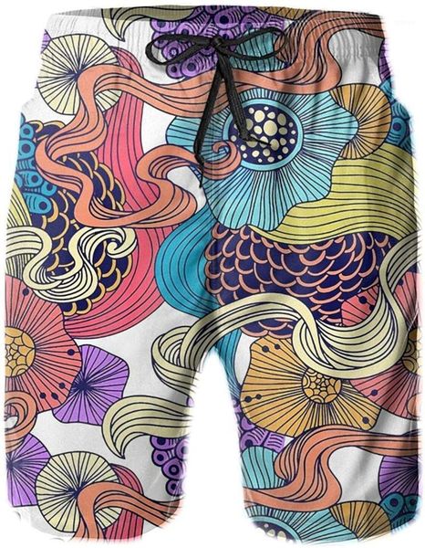 

mens swim trunks sea-plants flower swimming shorts board novelty outdoors summer beach outfit pants men's, White;black