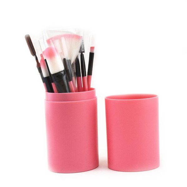 

makeup brushes 12pcs/set 7 colors women gift soft durable eye shadow blush loose powder foundation brush barrel set face cosmetic tools