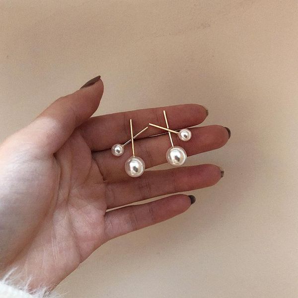 

ramos the fashion cross metal pearl earrings lovely temperament women stud, Golden;silver