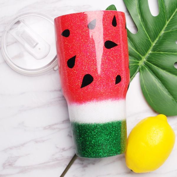

cosmetic bags & cases 1 pcs 30 oz epoxy tumbler watermelon glitter stainless steel handmade pink gift for water dom1131172