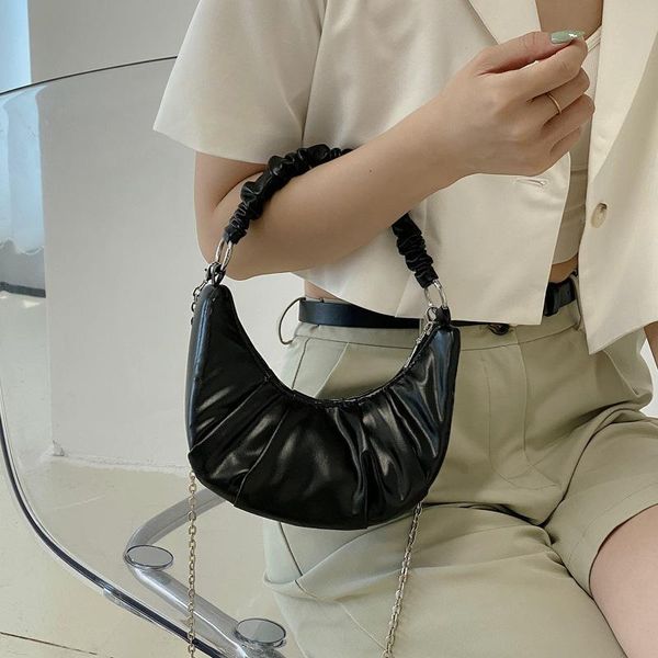 

evening bags pu cloud leisure armpit bag 2021 summer pleated handlebags for women shopping shoulder dumpling handbag female