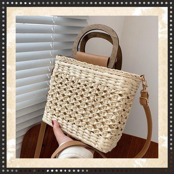 

evening bags ethnic style high sense bag women's straw hand-held hand-woven