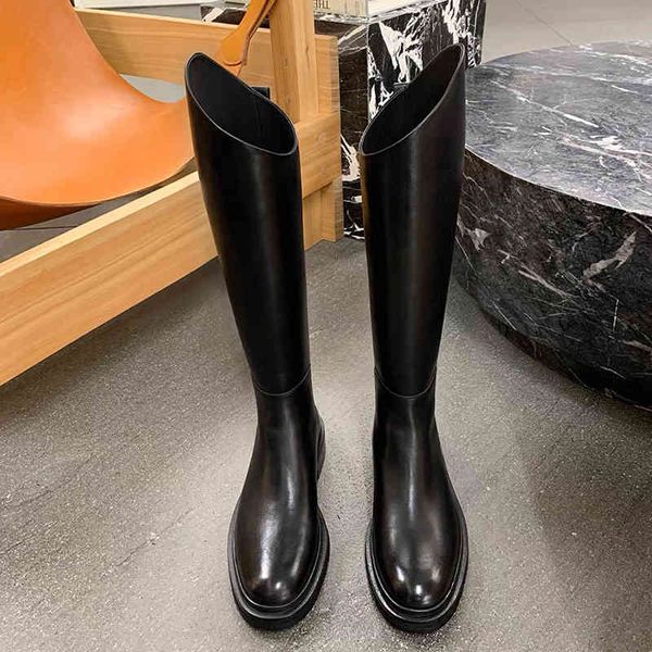 

boots autumn new women's knee-high comfortable simple zipper fashion ladies party 08az, Black