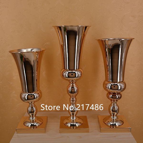 

party decoration style wedding mental chorme beautiful gold centerpiece for center