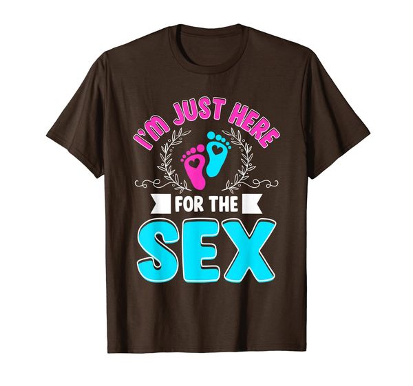 

i'm just here for the gender reveal - baby shower t-shirt, White;black