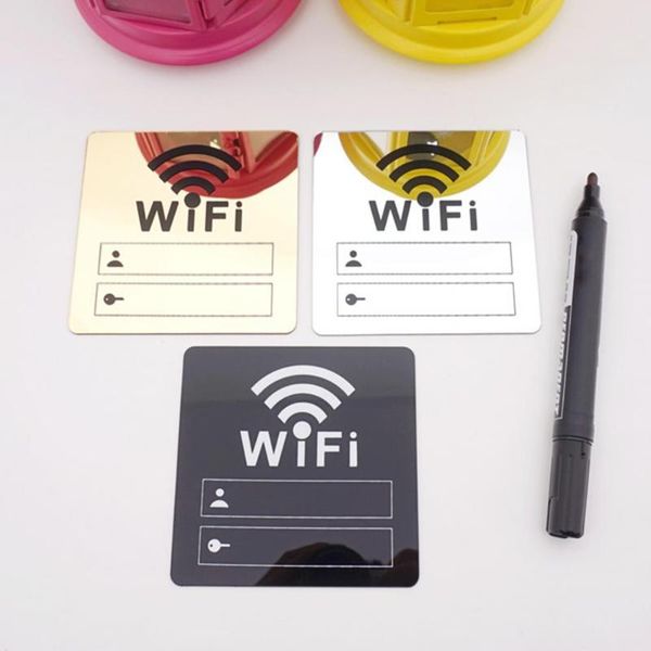 

wall stickers lightweight wifi sign 3d mirror sticker acrylic signage strong sticky for office