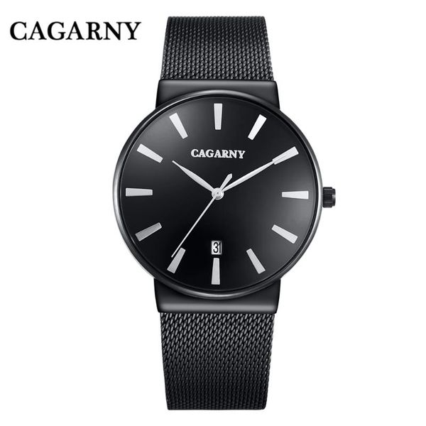 

wristwatches cagarny brand golden business quartz watches men gift steel strip causal waterproof watch reloj montre homme relogio masculino, Slivery;brown