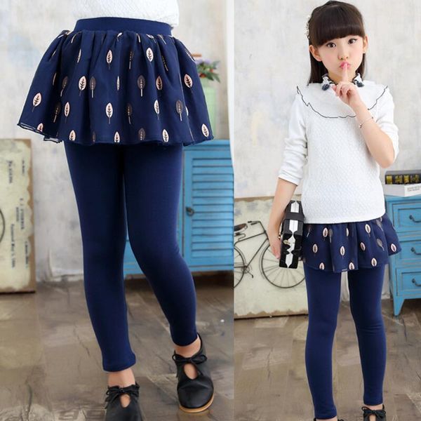 

trousers 3-12 year 2021 spring autumn school girls leggings print kids girl legging cake skirt pants child cotton leggins jw2499, Blue