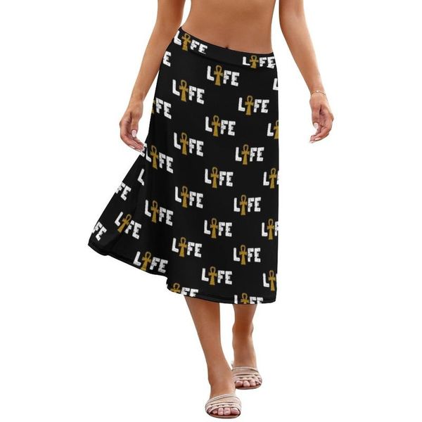 

skirts hieroglyphics skirt spandex women date sale stylish pattern midi, Black