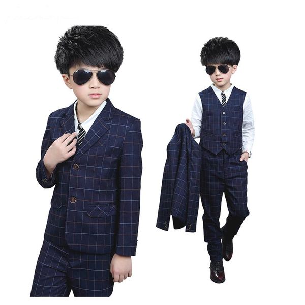 

suits 2021 boy flower girl dress three-piece suit(coat+vest+pants) suit formal child fashion wedding baby, Black
