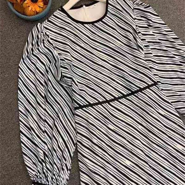 

capris 2021 autumn striped women o-neck color block patchwork long sleeve vintage party maxi festival, Black;gray