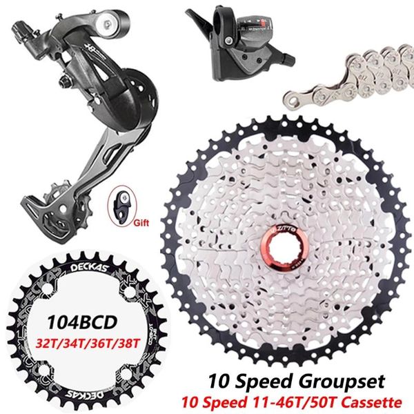 

bike derailleurs ztto mtb 1*10 speed groupset shifter rear derailleur 11-46t 50t cassette k7 sprocket for m610 m670 x5x7 single crankset sys
