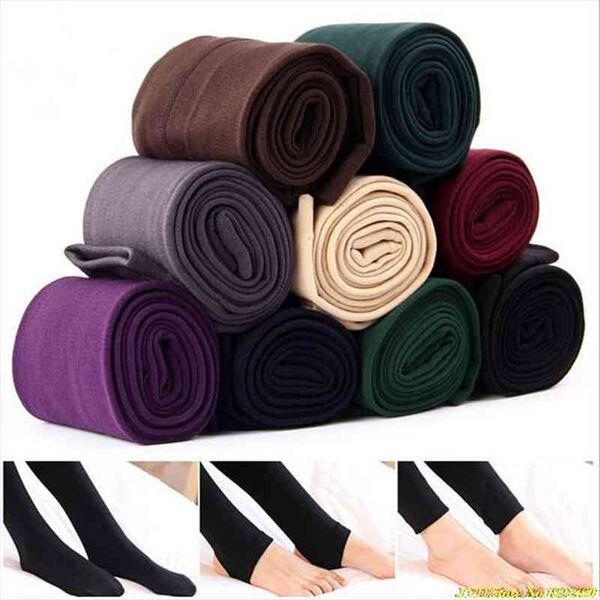 

faux velvet pants fashion casual women leggings warm winter knitted thick slim black leggins