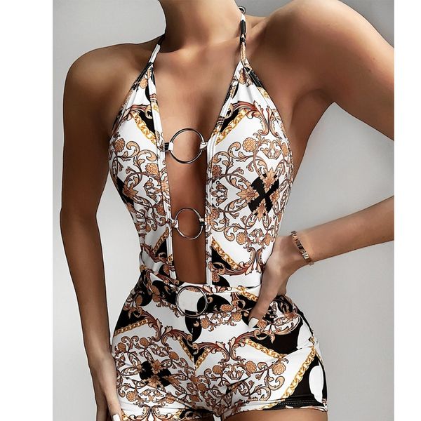 

printed one piece sporty swimsuit rashguard boyshort bathing suit bodysuit jumpsuit female pool monokini mujer monokini