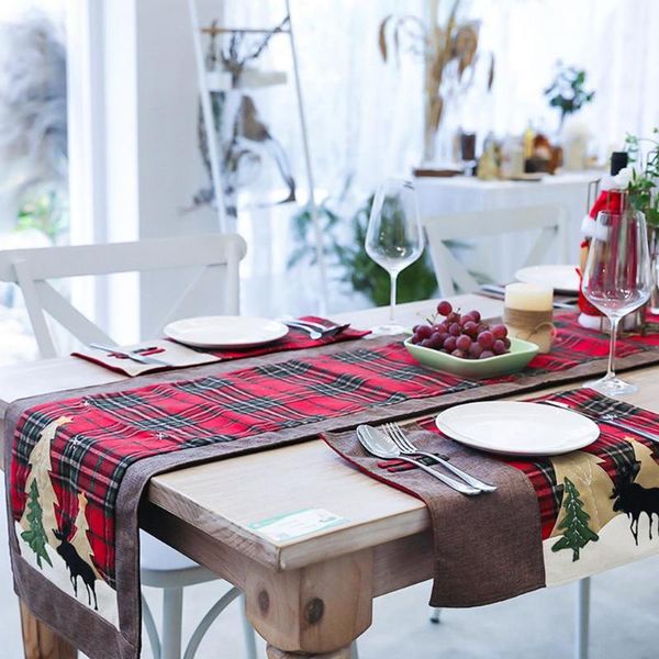 

table cloth runner christmas cotton twist check handmade for deskrestaurant family and party