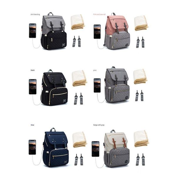 

baby diaper backback large capacity mummy nappy bag multifunctional daypack h05d school bags