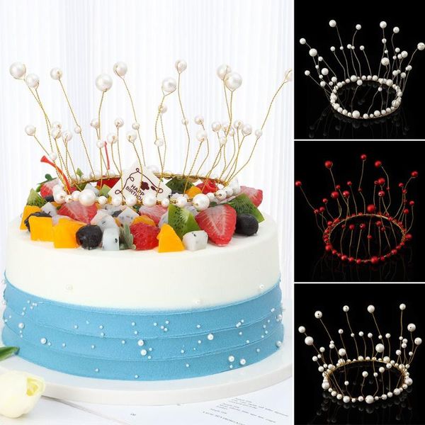 

other festive & party supplies artificial seaweed pearl crown cake decoration er shiny headdress wedding decor birthday