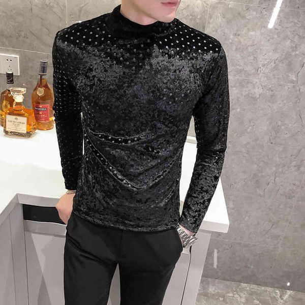 

shirts long sleeves in the autumn winter men of size 5xl polka do t shirt md0o, White;black