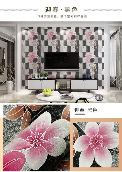 

wallpapers european deep embossed waterproof flower wall paper 3d peel and stick contact livign room home decor bedroom