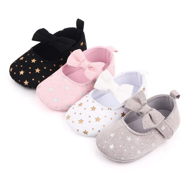 

first walkers infant girl shoes star born baby prewalker soft bottom anti-slip bow princess classic crib mary toddler canvas sneaker