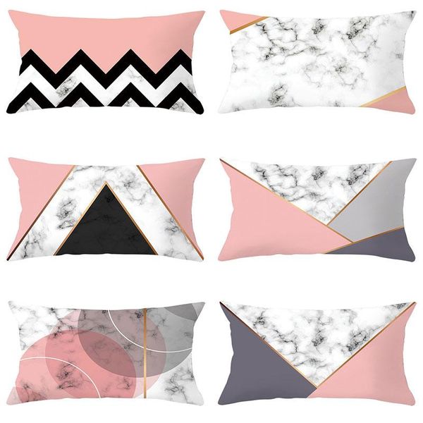 

cushion/decorative pillow pink geometric cushion cover 30x50 covers polyester marble sofa cushions decorative throw pillows home decor cases