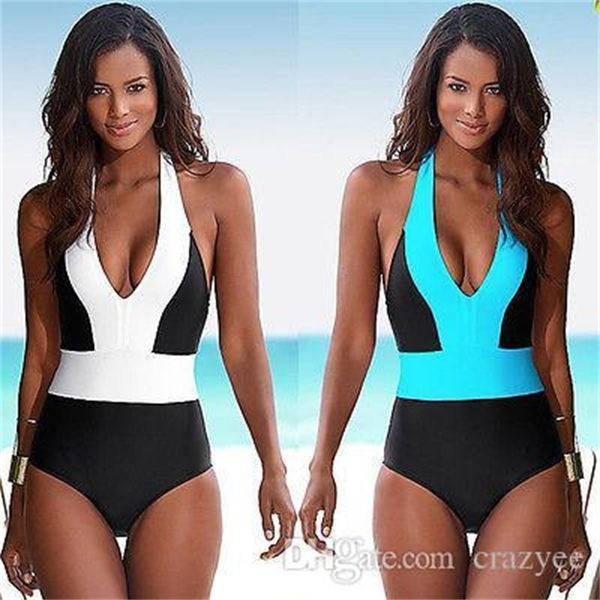 

women's swimwear one piece swimsuit bandage for women solid white and blue shoulder cut out monokini bathing suit bodysuit u4, White;black