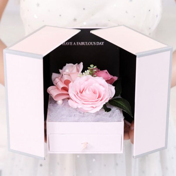 

valentine's day gift box soap rose flowers flower storage year wrap