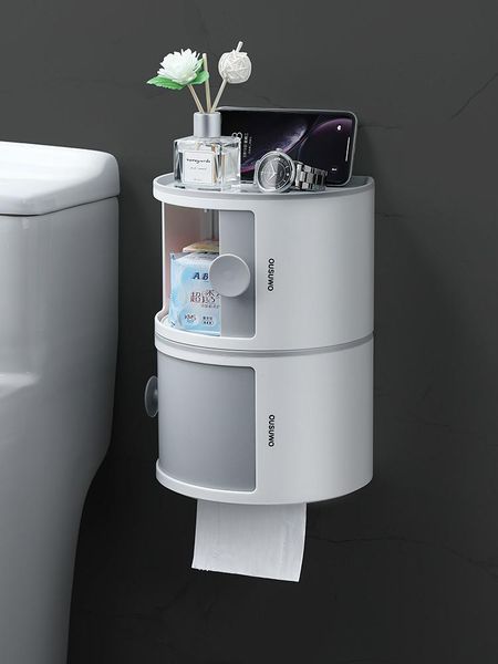 

toilet paper holders tissue boxtoilethousehold storage roll holder without hole wall hanging shelf multi functional laminated waterproof