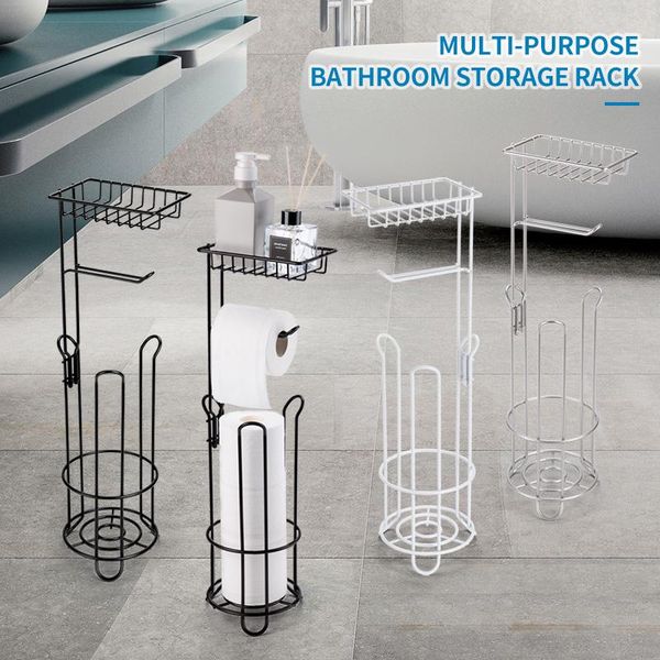 

toilet paper holders multi-functional roll tissue holder stand bathroom accessories shelves organizer storage bronze black white silver