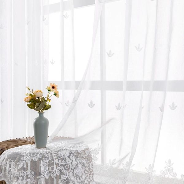 

curtain & drapes bileehome europe white tulle curtains window screen for living room bedroom embroidered voile sheer kitchen drape