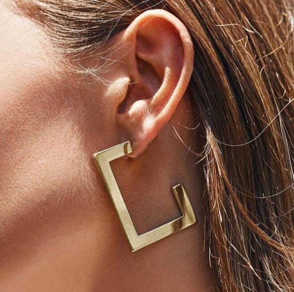 

earrings & necklace simple metal gold silver color abstract rectangle drop dangle earring for women girl punk geometric piercing jewelry