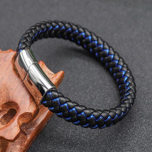 

korean version simple retro style woven leather bracelet accessories fashion men's personality couple gift handpieces charm bracelets, Golden;silver