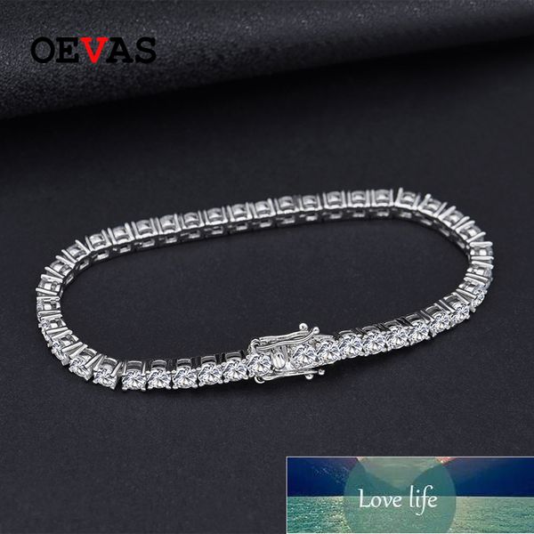 OEVAS 100% 925 Sterling Silver Creato Moissanite Gemstone Bangle Charm Wedding Bracciale Fine Jewelry Drop Shipping all'ingrosso Prezzo di fabbrica design esperto Qualità