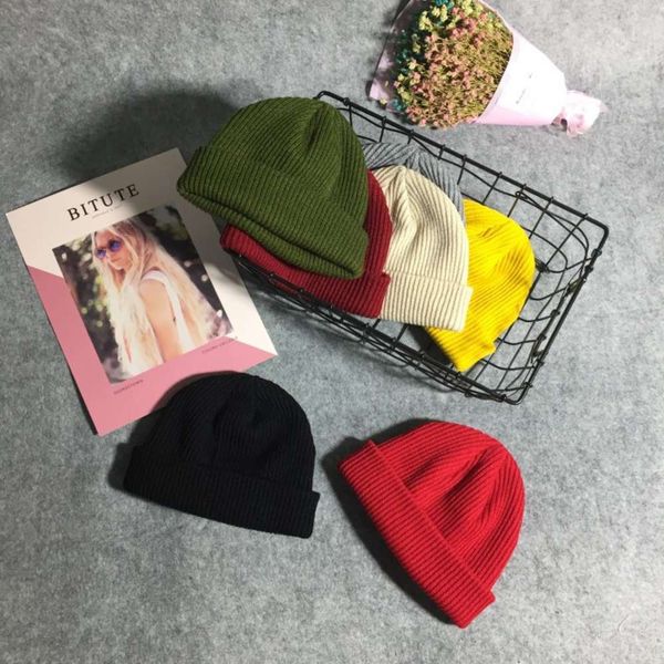 

hat short male rogue knitted landlord melon skin children's autumn and cold hip hop tide dome wool, Blue;gray