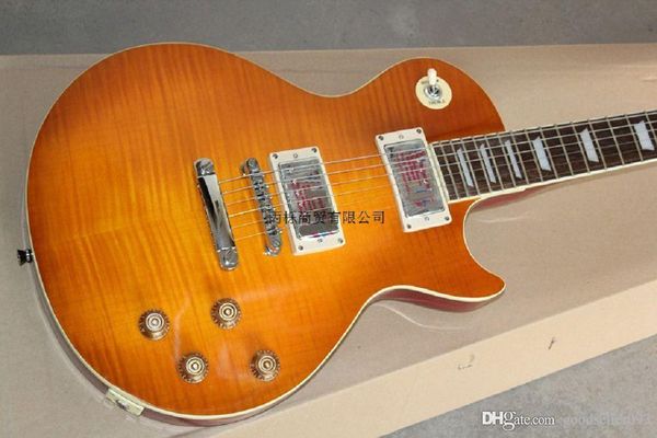 

new arrival flame maple standard brown electric guitar lp guitar 16