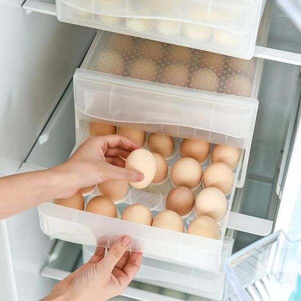 

storage bottles & jars fresh keeping transparent box refrigerator anti-collision 60 grid large capacity egg kitchen dumpling