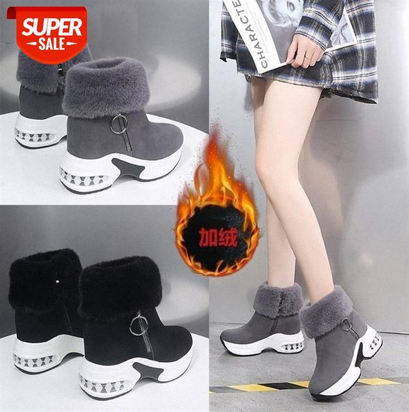 

snow boots, short women's inner heightening, thick bottom and velvet to keep warm, leisure non-slip cotton shoes #m39m