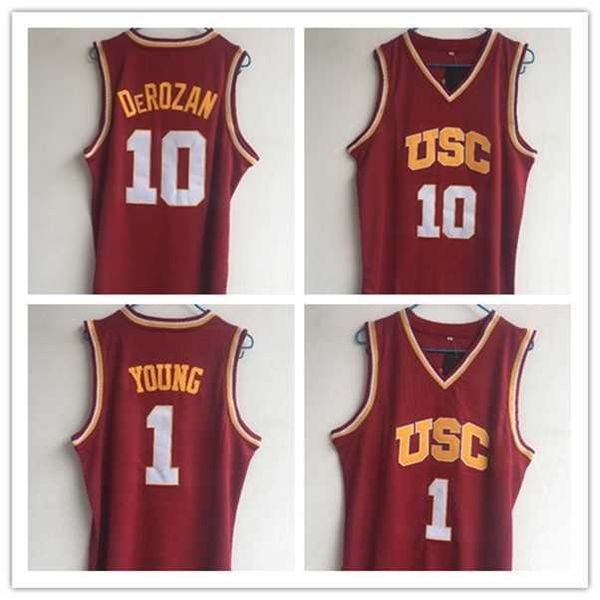 

ncaa 1 nick young 10 derozan usc southern california college basketball wears university shirt stitched jersey quality, Black