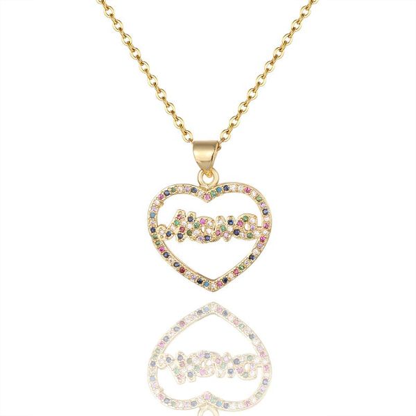

multicolor mom/mama stackable pendant necklace beautiful full cubic zircon fashion charm women party jewelry gift 2021 chains, Silver
