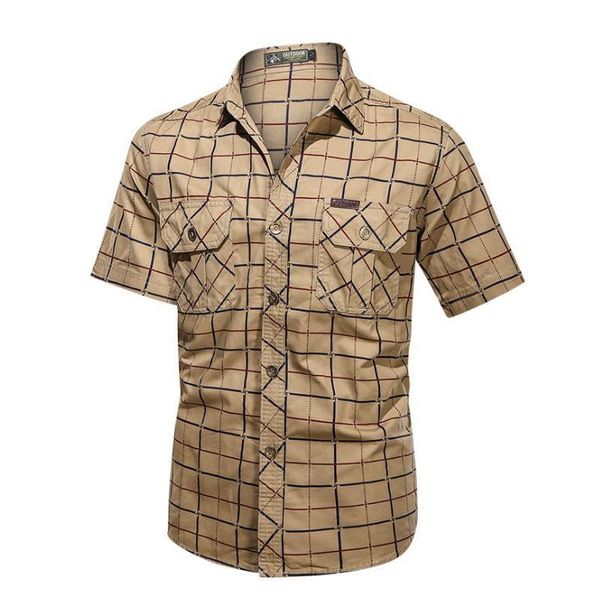 

men's military tactical shirt cotton plus oversized size spring summer short sleeve combat army shirts male lattice casual, White;black