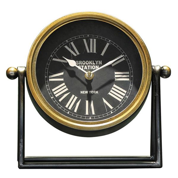 

desk & table clocks american retro clock metal living room modern office watch large home decoration klok gift ideas