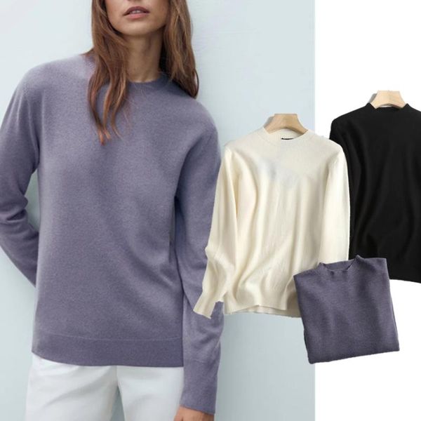 

women's sweaters withered 2021england style office lady winter women fashion solid simple alpaca wool warm pullovers, White;black