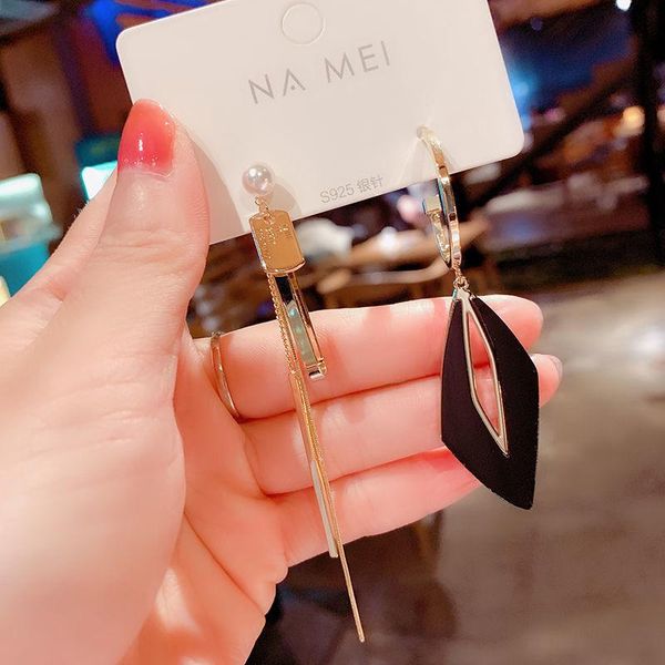 

dangle & chandelier asymmetric women's geometric earrings long tassel pendant women jewelry fashion stud 2021 trend unusual, Silver