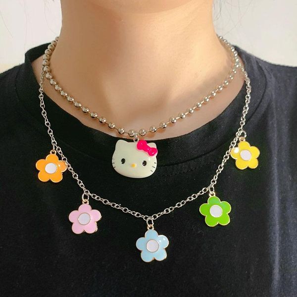 

pendant necklaces 2021 fashion sweet and lovely little daisy flowers bff necklace friend gift party jewelry women, Silver