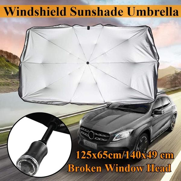 Araba güneşlik ön cam şemsiyesi katlanabilir güneş vizörü UV blok parasol kırık pencere kafası