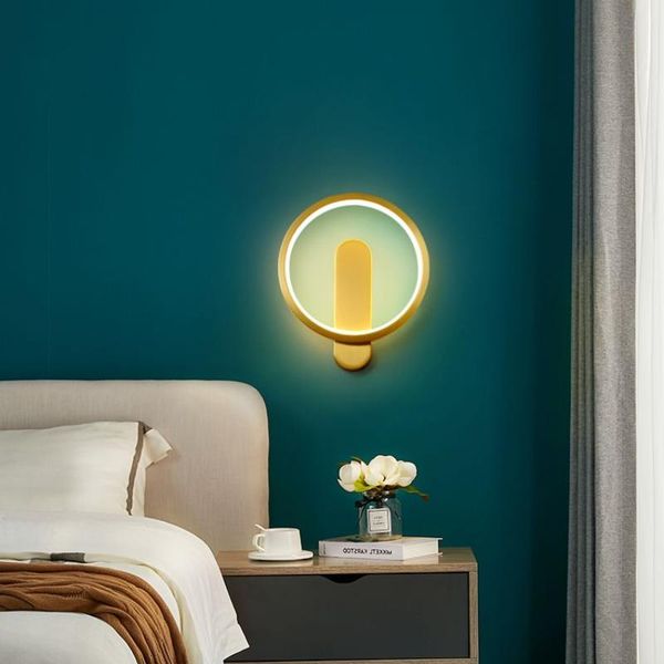 

wall lamp copper light luxury bedroom bedside nordic living room bulb simple modern creative net