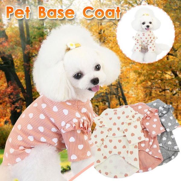 

pet clothes love bottoming shirt dog autumn winter jacket coat jumpsuit for apparel