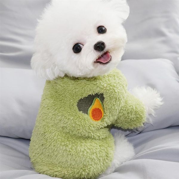 

dog apparel cute pet fruit fleece warm sweater teddy bichon clothes puppy winter contume kitty supplies
