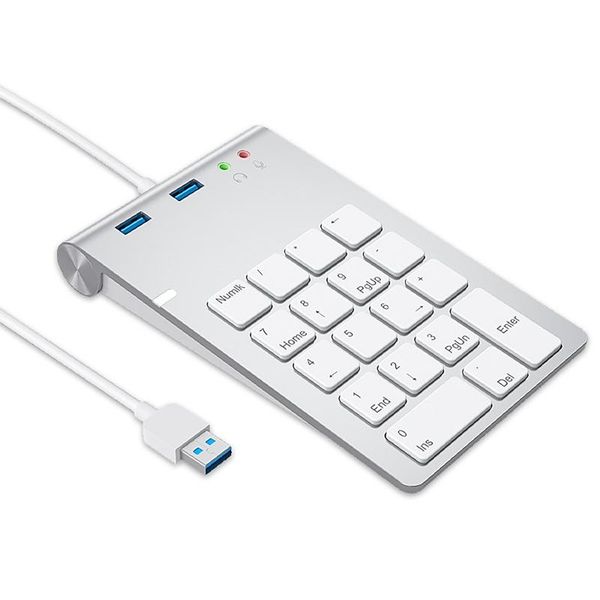 

keyboards usb numeric keypad with usb3.0+3.5mm audio interface hub multifunctional accounting financial calculator small keyboard