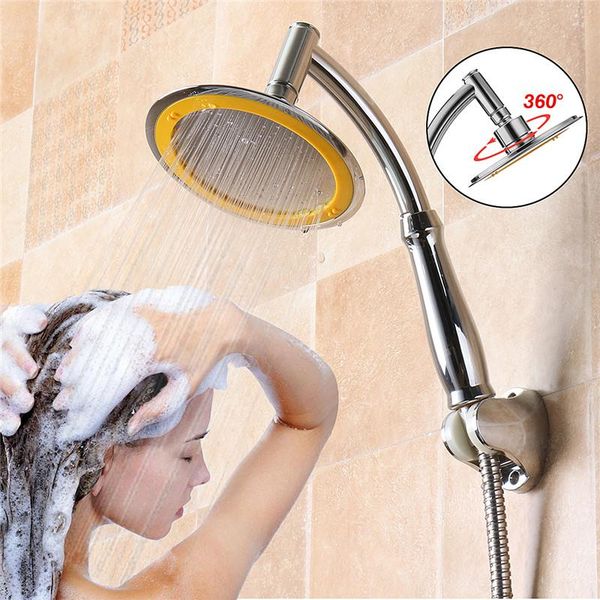 

bathroom shower heads abs chrome 360 degree rotate rainfall head water saving extension arm hand held with hose an bracket